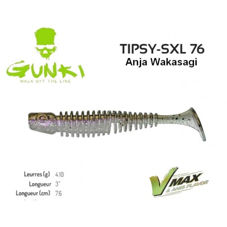 Leurre Souple - Tipsy - SXL 76 3" Anja Wakasagi 7.6cm - Gunki