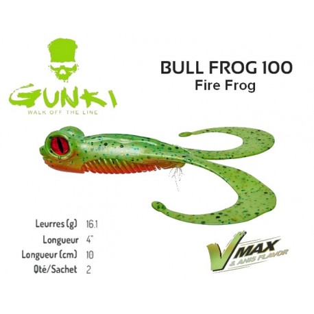 Leurre Souple - Bull Frog 100 Fire Frog 10cm - Gunki