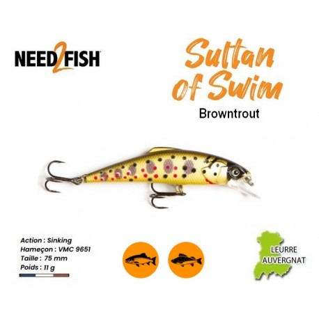 Leurre Dur - Sultan of Swim Browntrout - Need2Fish