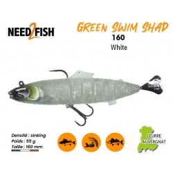 Leurre Souple Swimbait - GSS 160 White - Need2Fish