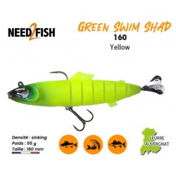 Leurre Souple Swimbait - GSS 160 Yellow - Need2Fish