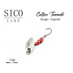 Cuillère Tournante Vibro 3.5 gr - Rouge / Argent - Sico-Lure