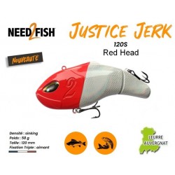Leurre Dur Coulant Swimbait - Justice Jerk 120S Red Head - Need2Fish