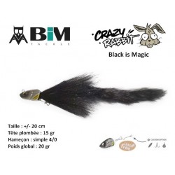 Leurre Hybrid - Crazy Rabbit  18cm TP 15g - Black is Magic - BIM