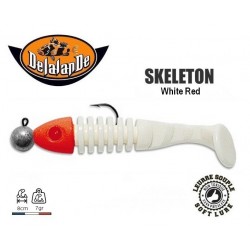 Leurre Souple Monté - Skeleton White Red 8cm - TP 7gr - Delalande